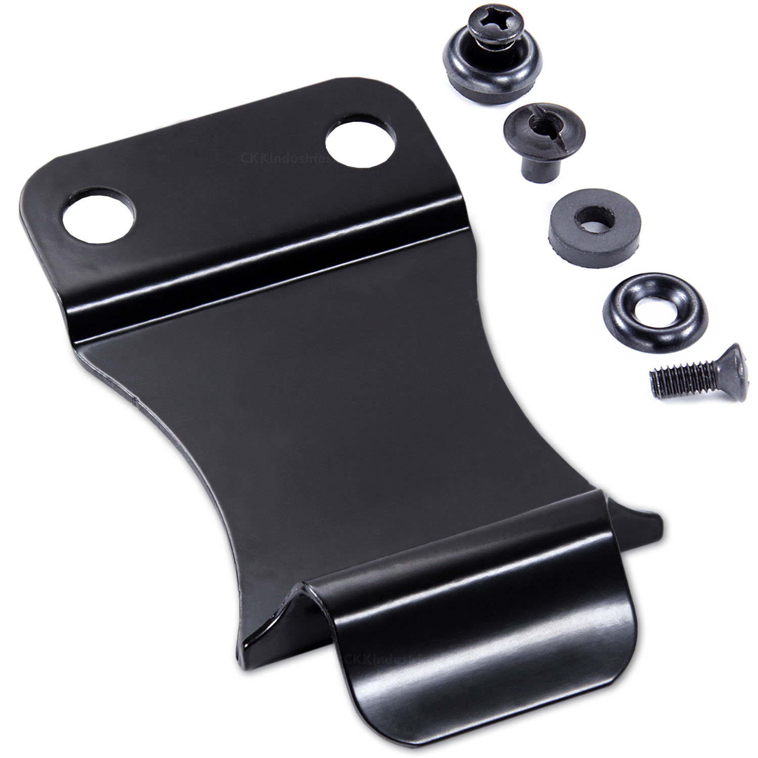 Metal Belt Clip - ARC 3 - (Black) - (1.50in) - (w/Offset Slots) -  (w/Mounting Hardware)