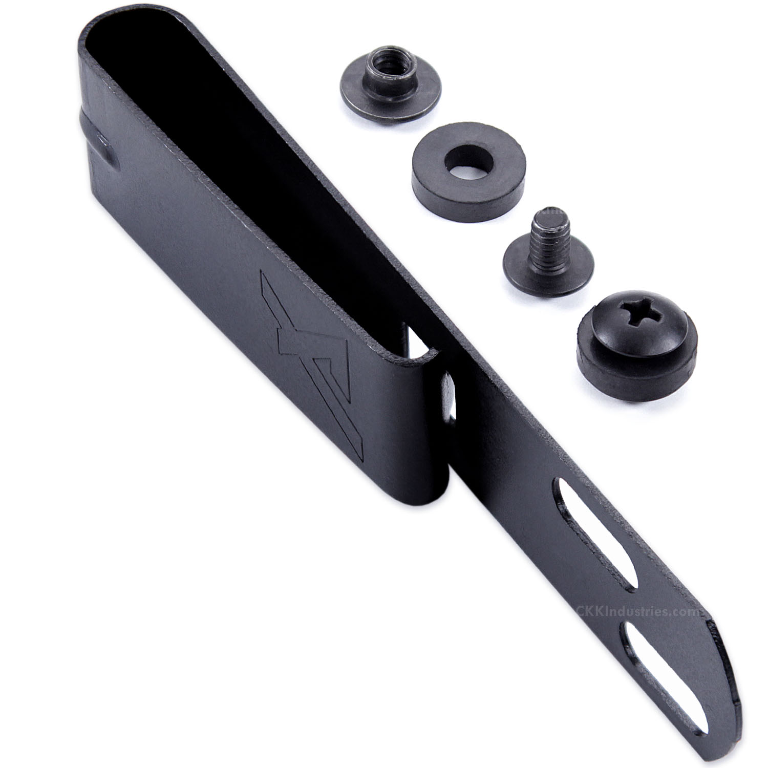 Metal Belt Clip - ARC 3 - (Black) - (1.50in) - (w/Offset Slots) -  (w/Mounting Hardware)