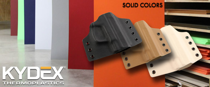 KYDEX® Thermoform Sheet Materials for Holster Making, 23 Colors Available